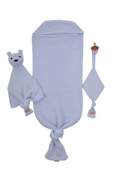 Minora newborn swaddle cocoon gently fits baby for calm, secure sleep