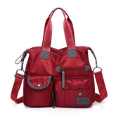 MINTEGRA Nylon Tote Bag front pocket keeps essentials organized and protected in light rain