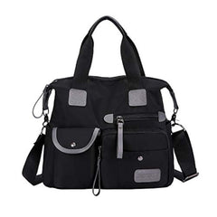 MINTEGRA nylon tote bag front view with organized multi-pocket layout for everyday use