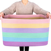 MINTWOOD Design 22in basket rectangle, ample storage for bulky blankets and linens.