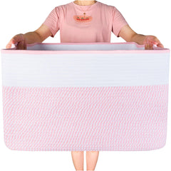 MINTWOOD Design 22in extra large blanket basket showing spacious storage for blankets.