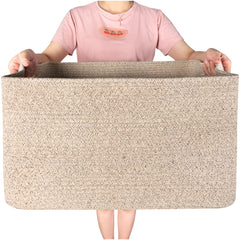 MINTWOOD Design 22in rectangle blanket basket with handles for blankets