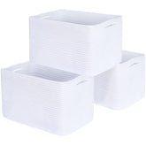 MINTWOOD Design 3-pack woven storage baskets on a shelf keep spaces organized