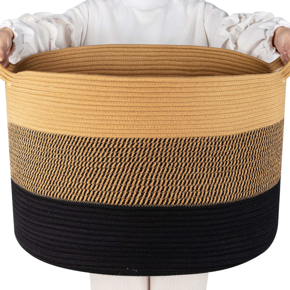 Mintwood Design extra-large basket with folded edges for versatile storage