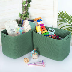 MINTWOOD Design forest green baskets close weave texture adds warmth
