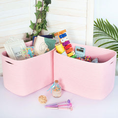 MINTWOOD Design soft pink baskets for shoes and toys.