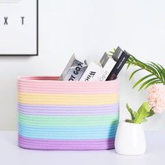 MINTWOOD Design woven storage bin adds decorative charm while concealing clutter.