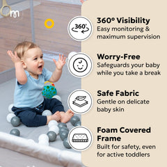 MioTetto playpen foam-tubes provide soft, safe boundaries