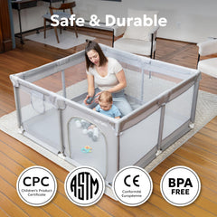 MioTetto suction-base keeps the playpen stable on smooth floors