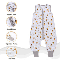 Miracle Baby sleep sack shows leg room for movement and diaper changes.