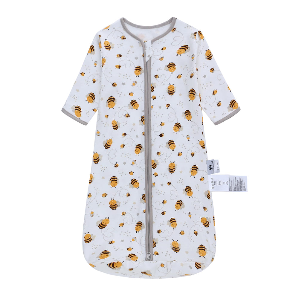 Miracle Baby bee-pattern long sleeve sleep sack for 0-18 months offers soft, breathable comfort and safe warmth.