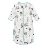 Miracle Baby long sleeve sleep sack blue owl front view for cozy warmth and softness