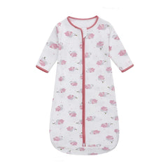 Miracle Baby long sleeve sleep sack in pink Swan pattern, cozy wearable blanket for baby
