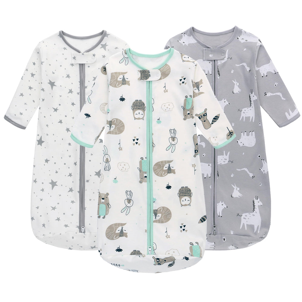 Miracle Baby sleep sack long sleeve 3-pack front view shows soft cotton fabric.
