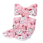 Miracle Baby Bunny stroller cushion front view shows universal fit and cozy seating.