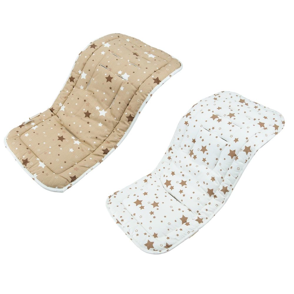 Miracle Baby breathable seat liner keeps baby comfy during stroller rides.