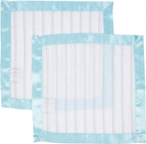 Miracle Blanket blue striped muslin security blanket for soothing newborn sleep.