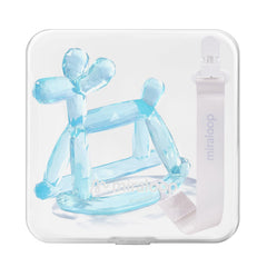 Miraloop Crystal Balloon Dog teether with soft grip for tiny hands