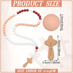 Misdary Baby Rosary dark pink square size details, ideal for gifting at celebrations
