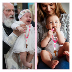 Misdary rosary cross shows 'god bless' for a meaningful daily reminder.