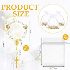 Misdary organza bags accompany elegant baptism favors for guests.