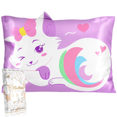 Miss Adola silk pillowcase for kids with cartoon design offers soft, breathable comfort.