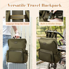 Miss Fong diaper bag backpack insulated bottle pockets support on-the-go feeding