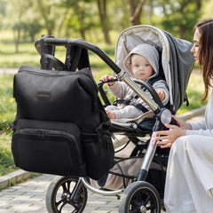 Miss Fong diaper bag backpack main compartment keeps baby items organized