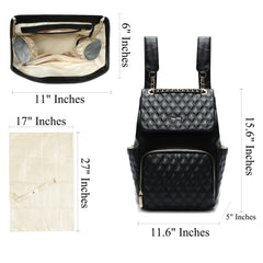 Miss Fong Diaper Bag Backpack stroller straps enable hands-free traveling.