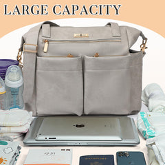 Miss Fong tote with insulated bottle pockets keeps drinks warm or cool.