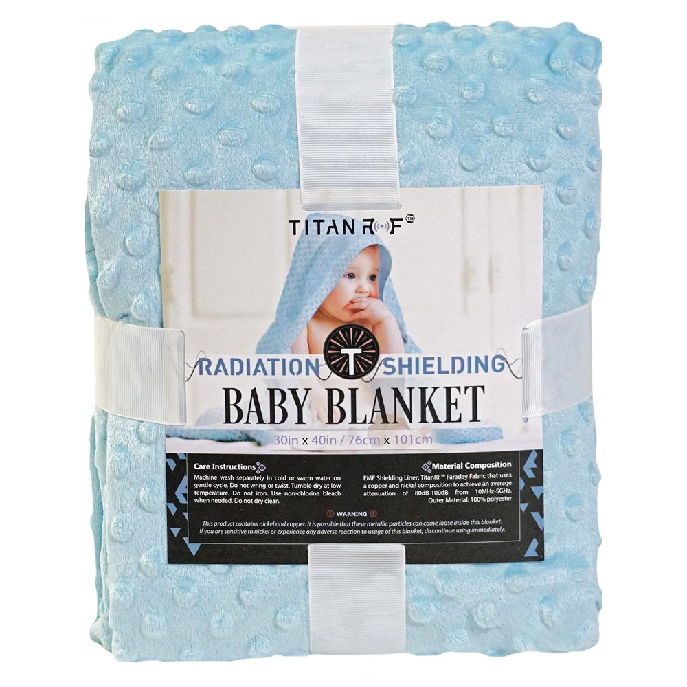 Mission Darkness TitanRF blue fabric closeup for baby comfort and EMF shielding