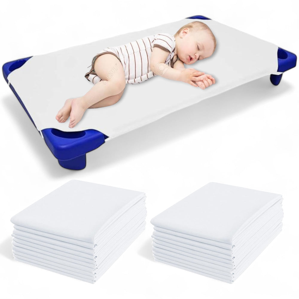 Mississippi Cotton 22x40 cot sheets fitted to standard toddler cot for a snug nap surface