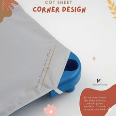 Mississippi Cotton easy-care cot sheet designed for machine washing and quick drying.
