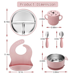 MISSLILI stainless steel bowl securely attaches to surface to minimize spills
