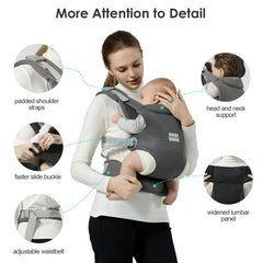 Misswisdom carrier showing breathable mesh fabric for cooler wear.