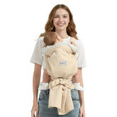 MissWISDOM baby carrier side view for hands-free wearing and comfort.