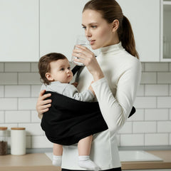 MISSWISDOM baby sling back buckle view highlighting double safety for infants
