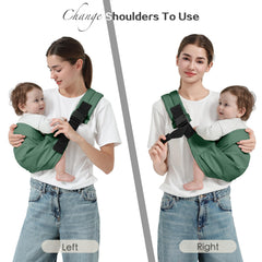 Misswisdom newborn support in dark green showing wider wrap