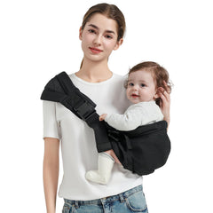 MISSWISDOM baby sling carrier demonstrates ergonomic-seat for comfortable sitting.