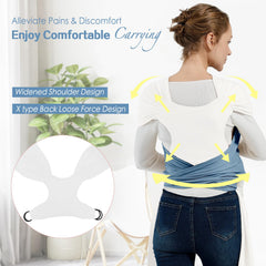 MISSWISDOM carrier shows broad shoulder strap for even weight distribution.