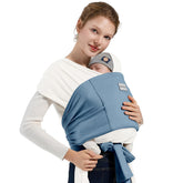 MISSWISDOM Baby Wraps Carrier demonstrates ergonomic M-shape for natural hip support.