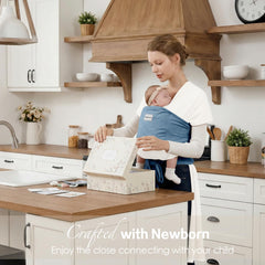 MISSWISDOM carrier with height adjustment for growth from newborn to toddler.