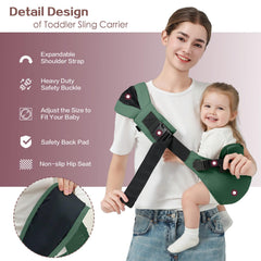 MISSWISDOM sling displaying ergonomic M-shaped hip design for proper posture
