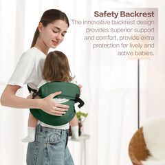 MISSWISDOM sling with non-slip hip seat keeping baby secure while shopping