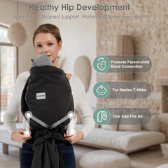 MISSWISDOM carrier with widened shoulder straps provides balanced support