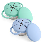 Mity rain 2-pack stainless steel snack containers for kids base for mess-free snacking on the go