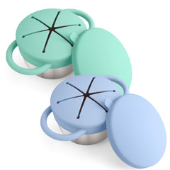 Mity rain 2-pack stainless steel snack containers for kids base for mess-free snacking on the go