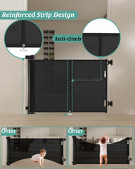 Miumoon retractable gate during stairs installation enables quick setup