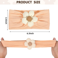 MIUXUESO orange baby flower headbands provide bright outfit accents with secure, comfortable fit.
