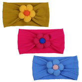 MIUXUESO yellow headbands on a newborn, soft and stretchy for comfort